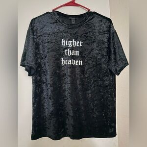 Forever 21 Black Velvet Tee with Graphic Print